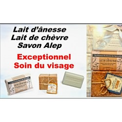 Pack coffret soin du visage Lait d'ânesse, Lait Chèvre , savon Alep 30%