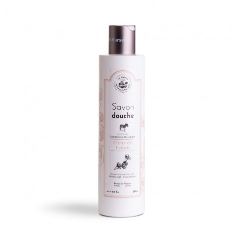 Gel douche 250ml  SAVON DOUCHE  FLEUR DE COTON AU LAIT D'ÂNESSE BIO