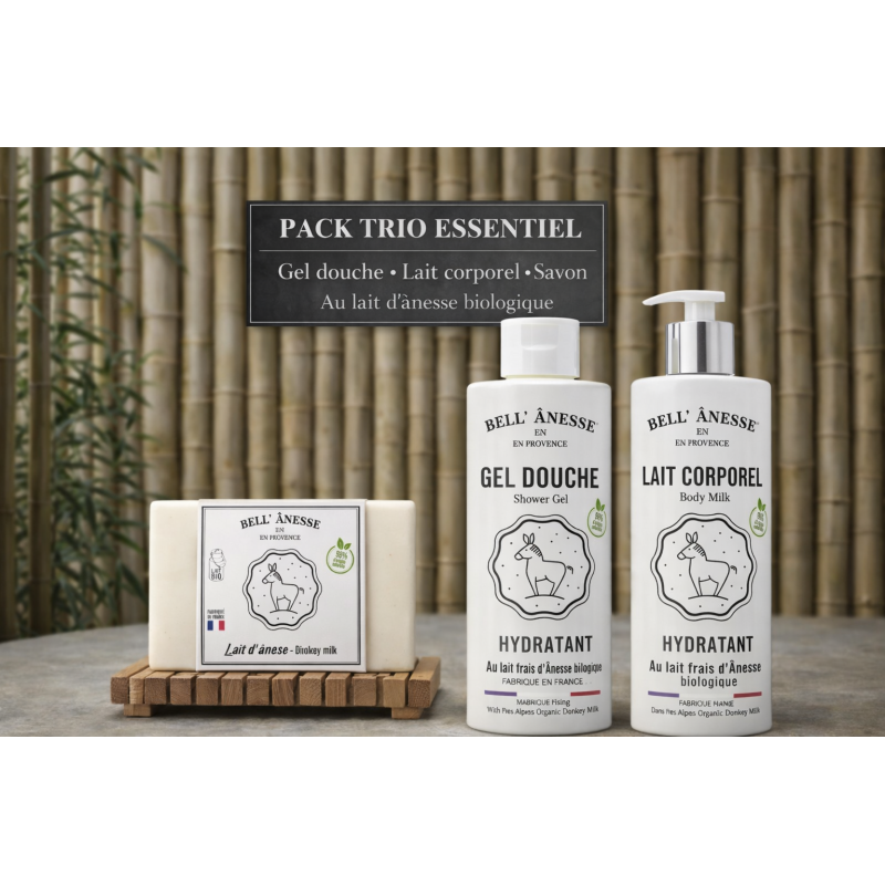 PACK TRIO ESSENTIEL  AU LAIT D’ÂNESSE BIOLOGIQUE