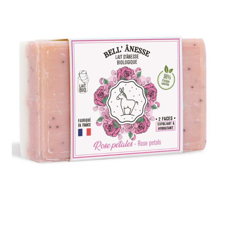 Savon Duo au Lait d'Ânesse 125gr - ROSE PETALES